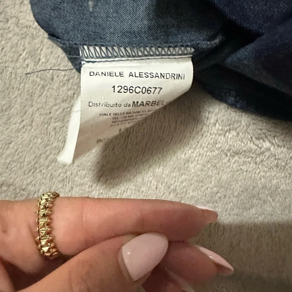 Daniele Alessandrini Blue Button Down Shirt Nautical Design nwt - Picture 6 of 7